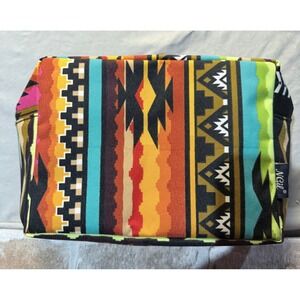 NGil Southwestern Geometric Print Cosmetic Bag Multi-Color Zippered Makeup Pouch